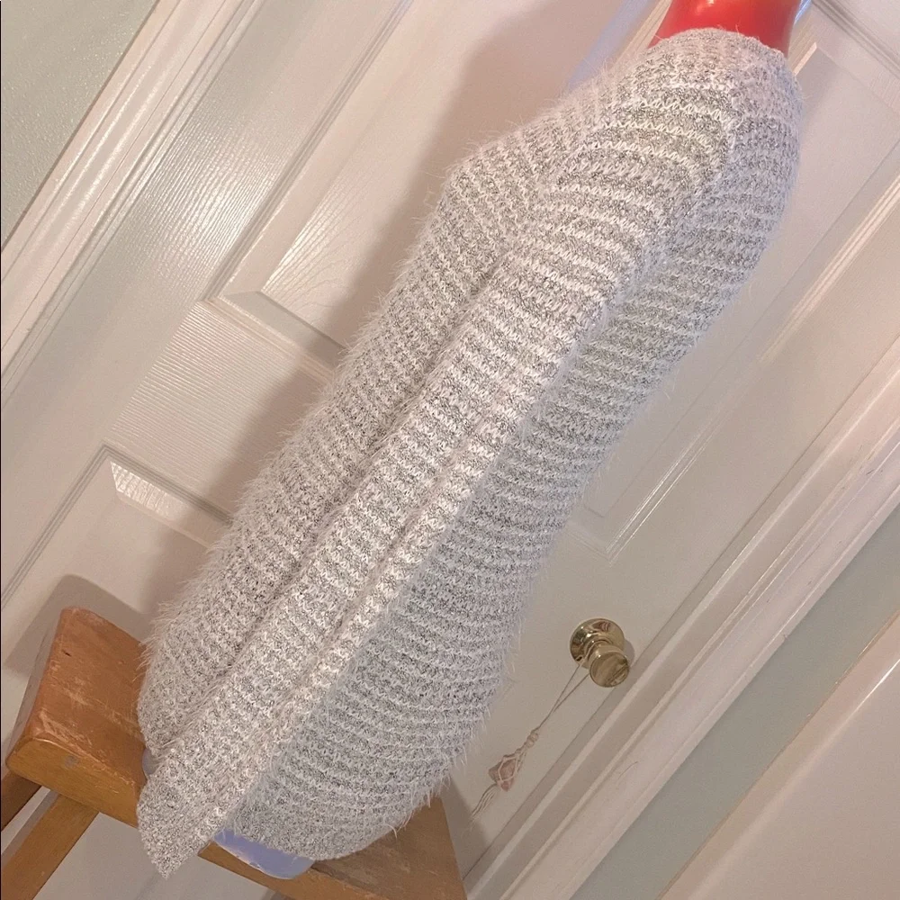 LOFT Heathered Gray Knit Fluffy Fuzzy Sweater